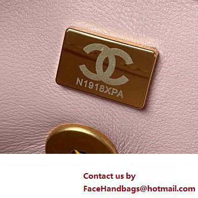 Chanel Lambskin  &  Wenge Wood Mini Flap Bag AS4165 Pink 2023